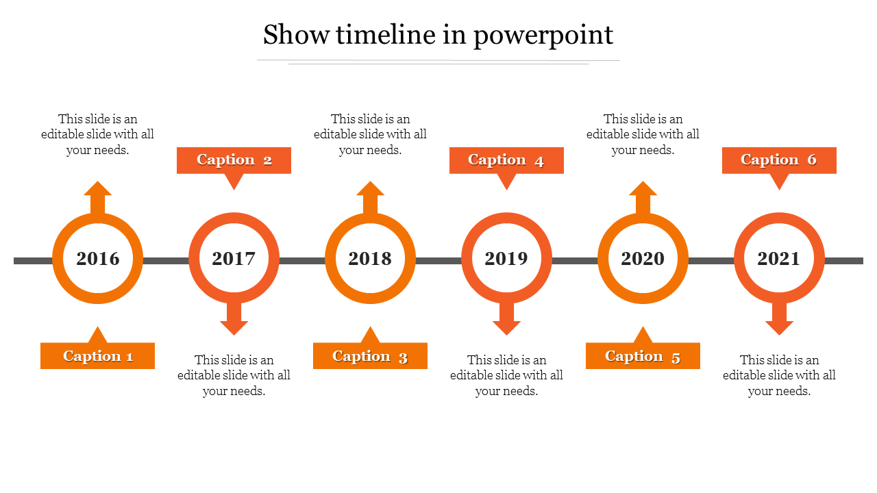 Free - Show Timeline In PowerPoint Presentation-Six Node